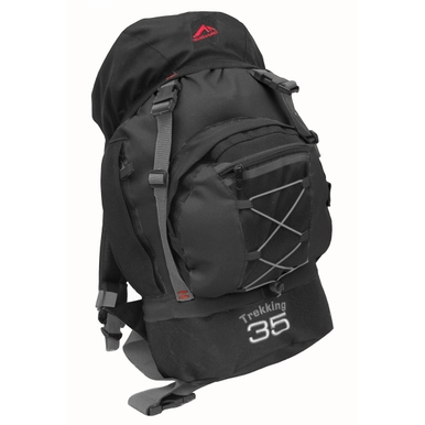 MOCHILA TREKKING 35 TRILHAS E RUMOS PRETO COM FITA CINZA