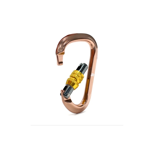 MOSQUETÃO ALUMINIO HMS TRAVA ROSCA 24KN SIDEUP BRONZE