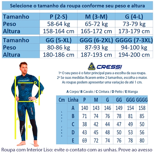 MACACÃO TOKUGAWA 3MMM CRESSI CAMUFLADO