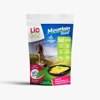 SOPA DE BATATA BAROA COM CENOURA E MACARRÃO LIOFILIZADO LIONUTRI