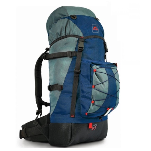 MOCHILA CRAMPON 60 TRILHAS E RUMOS AZUL/CINZA