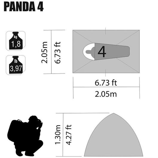 BARRACA PANDA 4 PESSOAS NAUTIKA