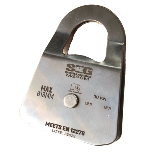 POLIA SIMPLES MOVEL INOX 30KN +SEG