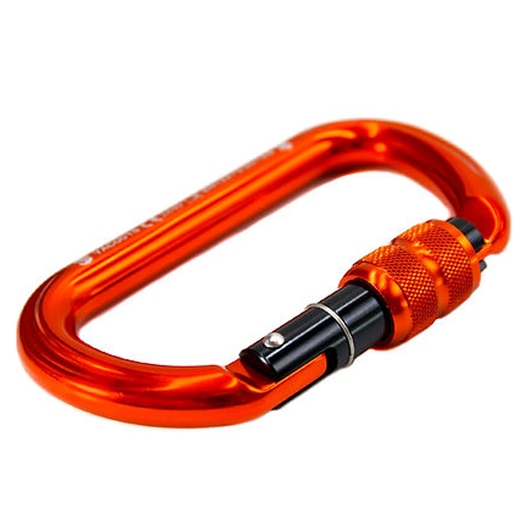 MOSQUETÃO ALUMINIO OVAL C/ TRAVA ROSCA 25KN SIDEUP LARANJA