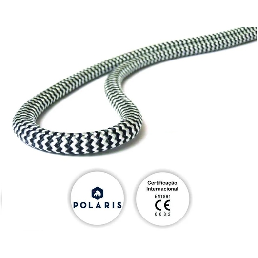 CORDA SEMI-ESTÁTICA POLARIS 11MM (O METRO) CSL PRETO/BRANCO