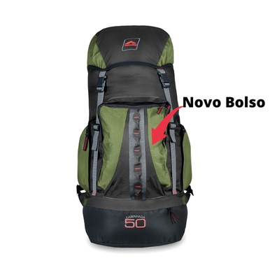 MOCHILA CAMINHADA 50 TRILHAS E RUMOS PRETO/VERDE