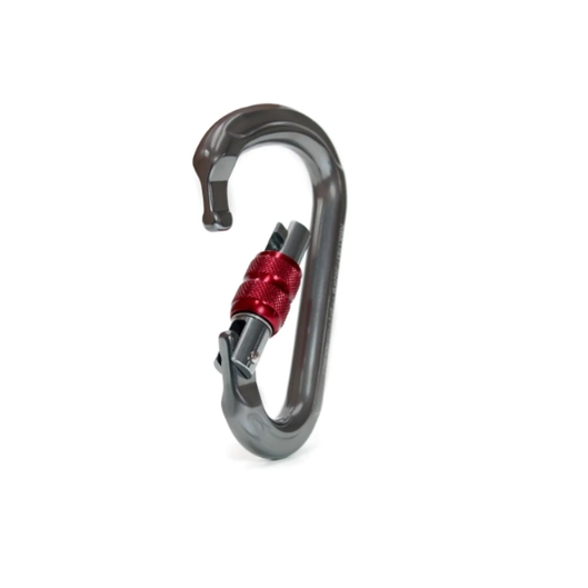 MOSQUETÃO ALUMINIO HMS TRV ROSCA 25KN SIDEUP CINZA/VERMELHO