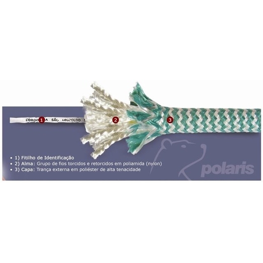 CORDA SEMI-ESTÁTICA POLARIS 11MM (O METRO) CSL PRETO/BRANCO