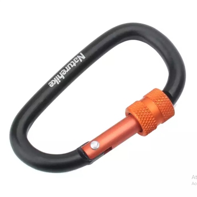 MINI MOSQUETÃO CHAVEIRO SCREW 6CM NATUREHIKE PRETO