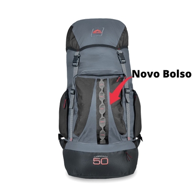 MOCHILA CAMINHADA 50 TRILHAS E RUMOS PRETO/CINZA