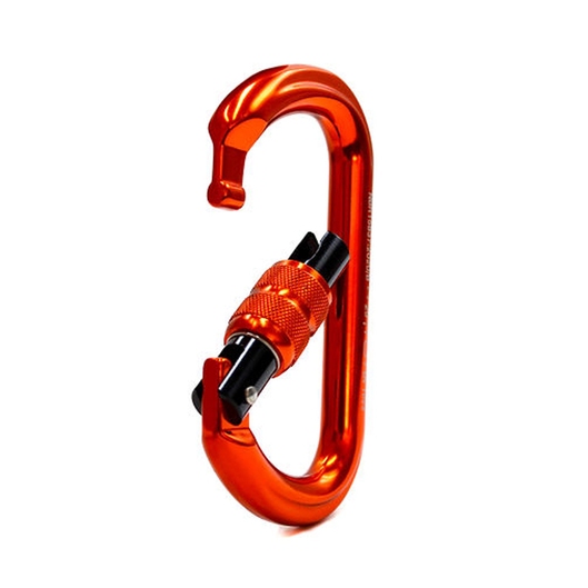 MOSQUETÃO ALUMINIO OVAL C/ TRAVA ROSCA 25KN SIDEUP LARANJA
