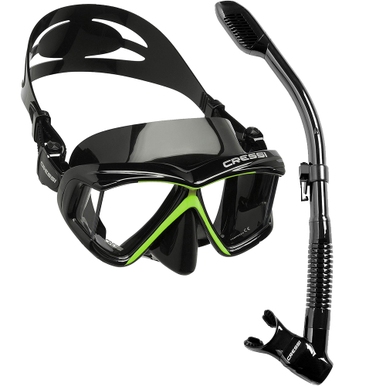 KIT PANO 4 + DRY CRESSI PRETO/VERDE