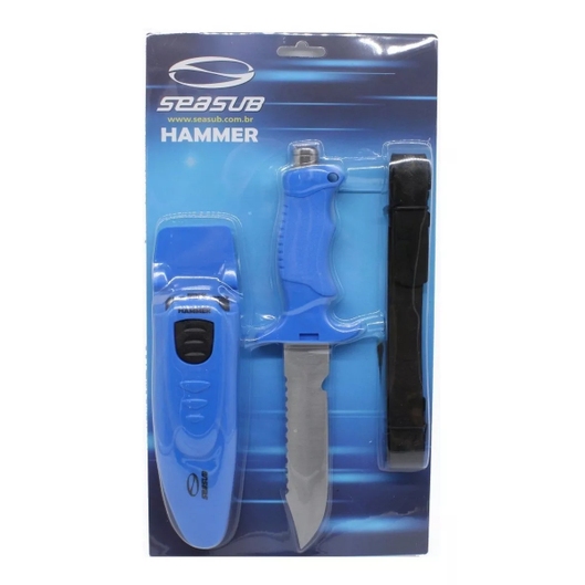FACA HAMMER COM PONTA SEA SUB AZUL