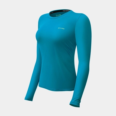 BLUSA  DRY TECH FEMININA MANGA LONGA 4CLIMB AZUL TURQUESA