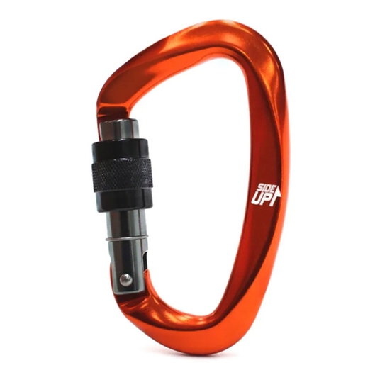 MOSQUETÃO ALUMINIO D TRV ROSCA 25KN SIDEUP LARANJA