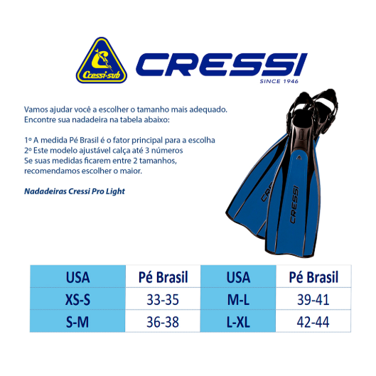 NADADEIRA PRO LIGHT CRESSI AZUL