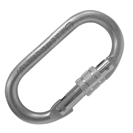 MOSQUETÃO OVAL DE AÇO COM ROSCA MOAC-R-25-GV QFIX
