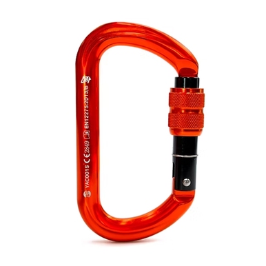 MOSQUETÃO ALUMINIO OVAL C/ TRAVA ROSCA 25KN SIDEUP LARANJA